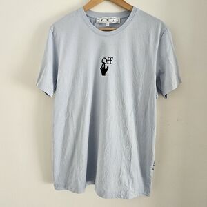 OFF WHITE Shirt Mens Large Blue Seeing Things Streetwear Designer